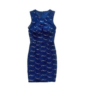 Navy Sequins Bodycon mid length dress